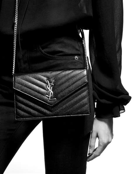 ysl envelope chain wallet black|YSL cassandre envelope chain wallet.